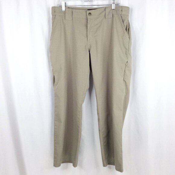 Tru-Spec Tactical Cargo Pants Womens Size 14 Beige Ripstop Cotton Poly 36x27 - Picture 1 of 10